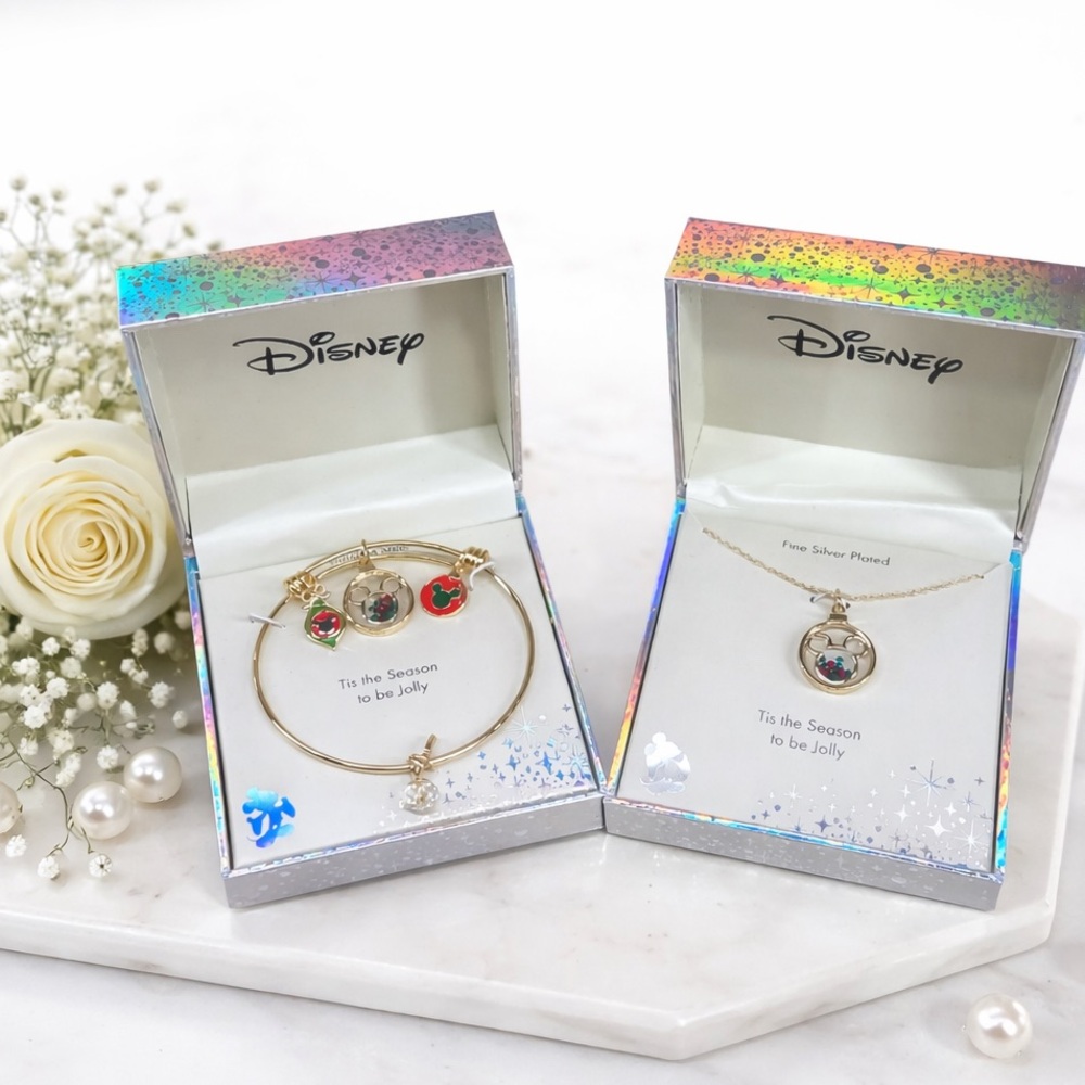 Disney Mickey Mouse Bangle Bracelet & Necklace Set NIB — Clearance
